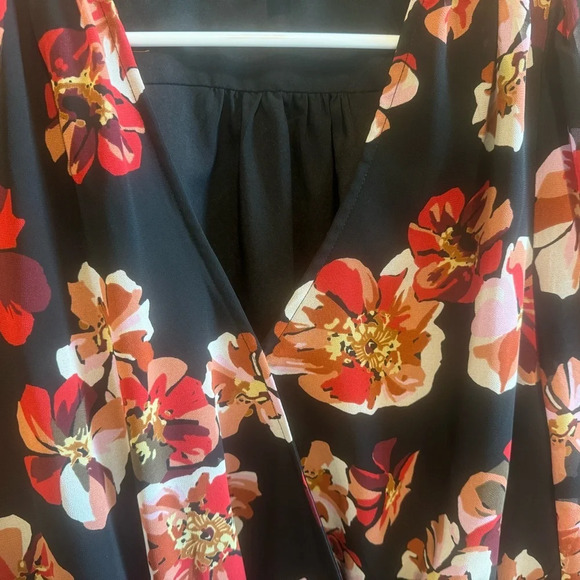 Madewell Floral Wrap Shirt Tie Front Sz L - Picture 7 of 10